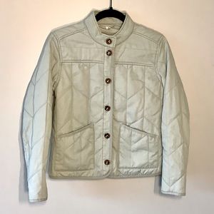 Sage Green Cropped & Quilted Jacket